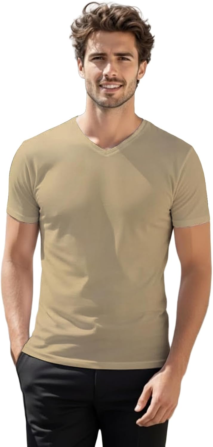 H2H Mens Casual Slim Fit Short Sleeve T-Shirts Soft Lightweight V-Neck/Crew-Neck Size XS to 3XL