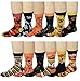 Different Touch Men Colorful Fashion Design Dress socks 10-13 (12 Pairs Halloween)