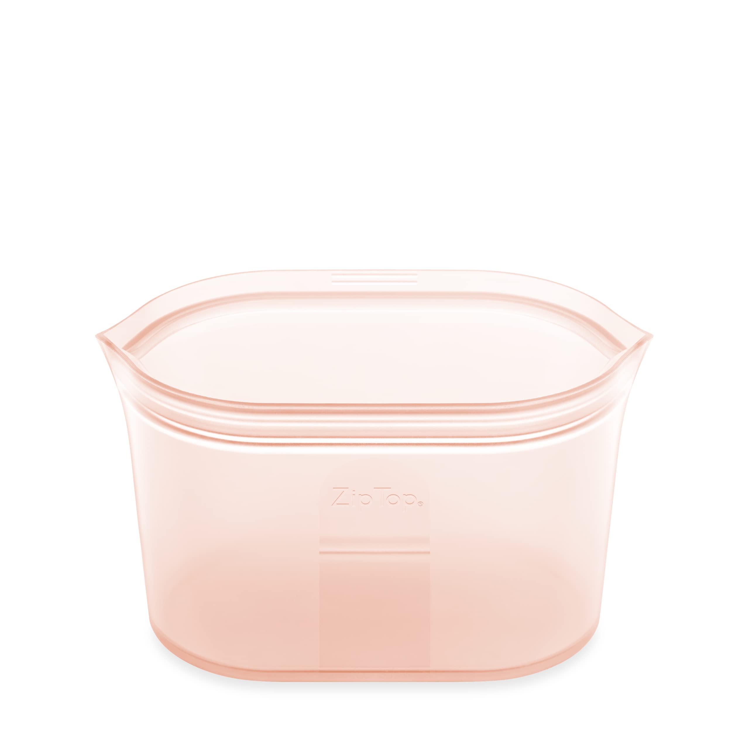 Zip Top Reusable Food Storage Bags | Large Dish [Peach] | Silicone Meal Prep Container | Microwave, Dishwasher and Freezer Safe | Made in the USA