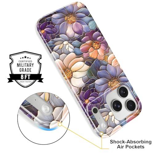 Coque iPhone 17 Pro Max antichoc fleur violette en silicone souple - 4