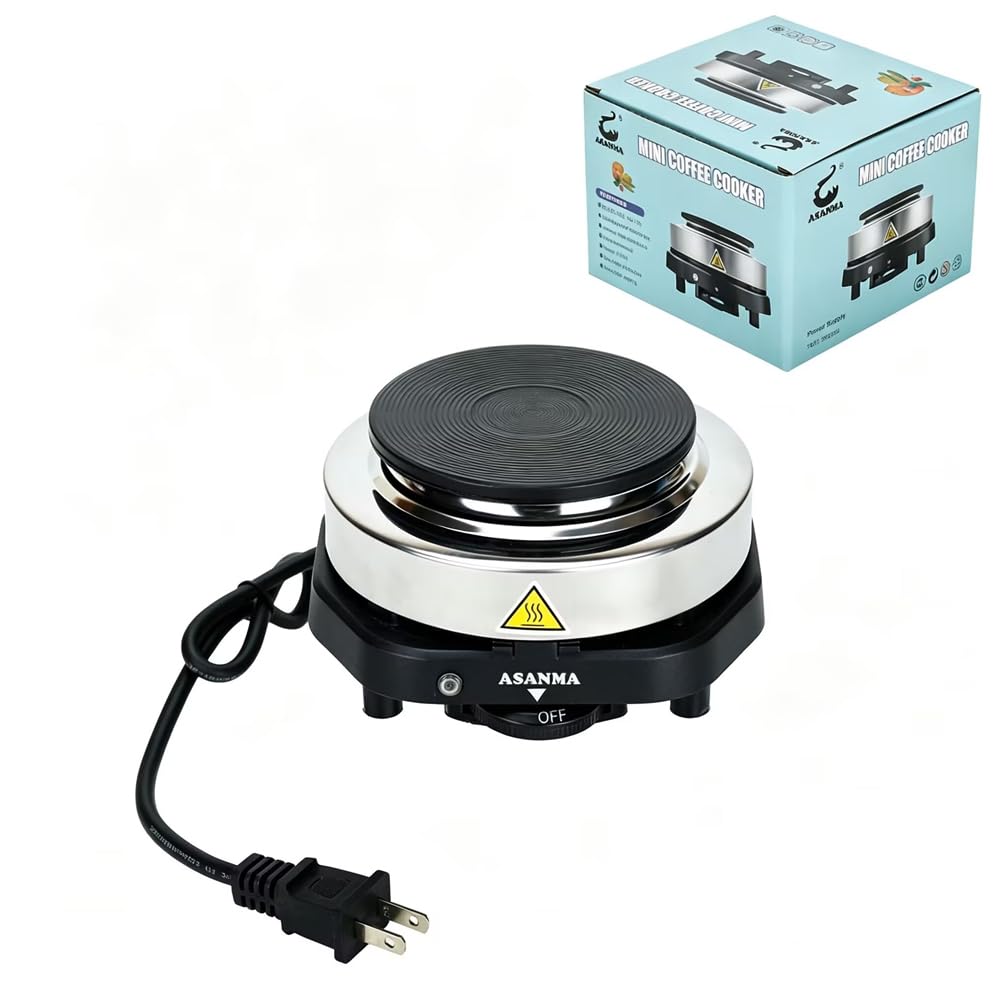 500W 110V Mini Electric Hot Plate,ASANMA Moka Pot Electric Stove Burner
