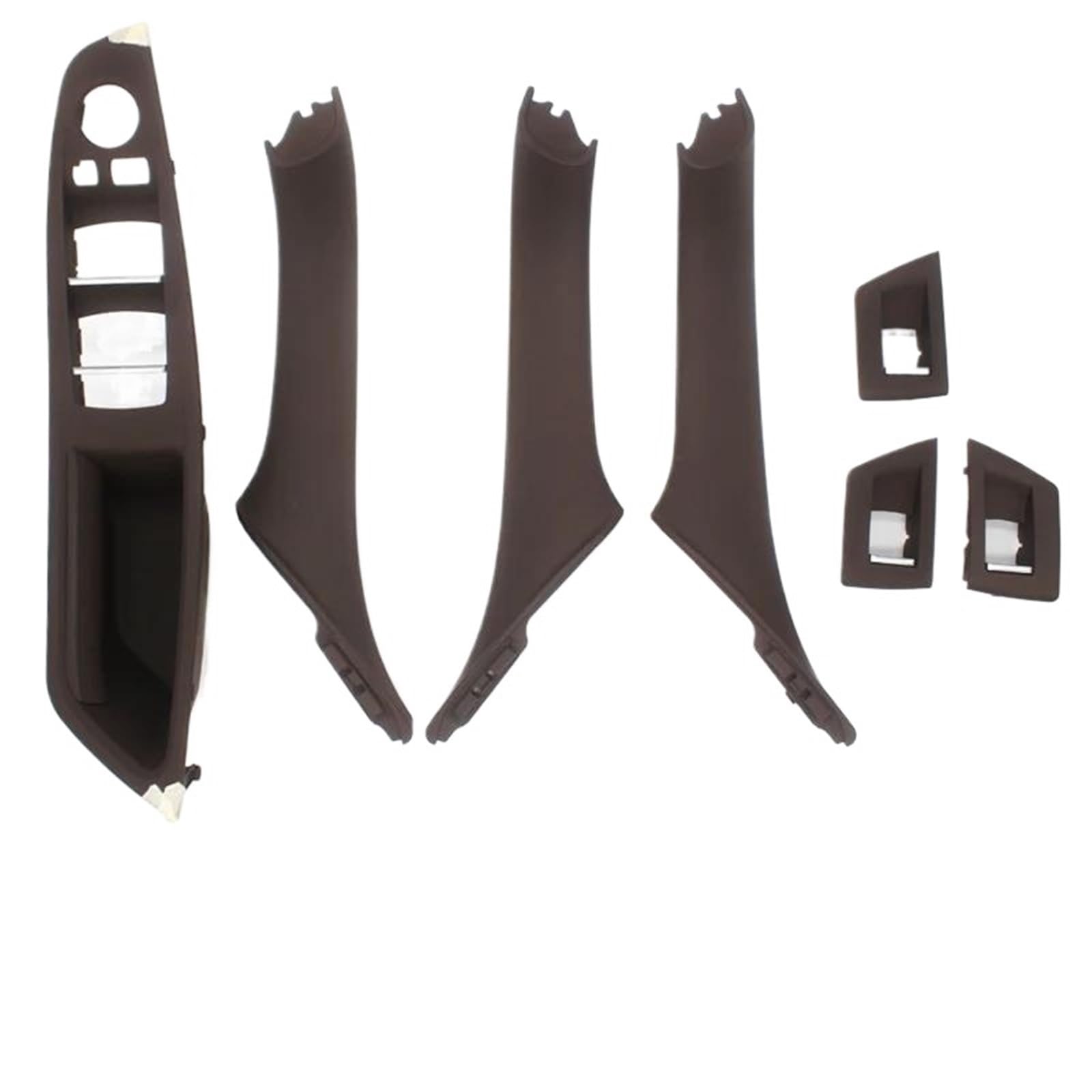 LVXVMOZEOK Interior Door Handle Armrest for 5 Serie for F10 for F11 for 520 for 525 Right Hand Drive RHD Car Interior Door Handle Inner Panel Pull Trim(7pcs Mocha)