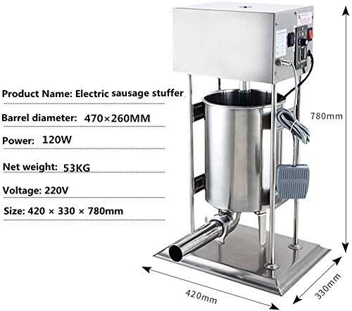 BAOSHISHAN 25L Elektrischer Wurstfüller Gewerbliche Wurstfüllmaschine Wurstfüller Edelstahl-Wursthersteller Maschine… – Bild 3
