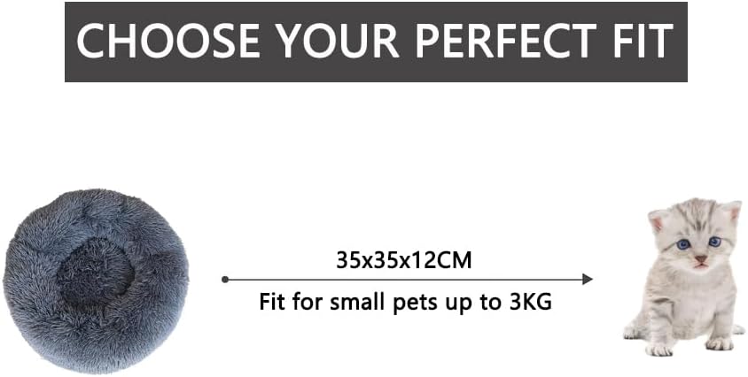 Cat Donut Bed Donut Dog Bed Puppy Bed Kitty Bed Warm Cat Bed Dog Cushion Bed Calming Dog Bed Small Dog Bed Rabbit Bed Fluffy Dog Bed Pet Bed Round Dog Bed for Small size (35x35x12CM) up to 3kg Pet Cat Donut Bed Donut Dog Bed Puppy Bed Kitty Bed Warm Cat Bed Dog Cushion Bed Calming Dog Bed Small Dog Bed Rabbit Bed Fluffy Dog Bed Pet Bed Round Dog Bed for Small size (35x35x12CM) up to 3kg Pet