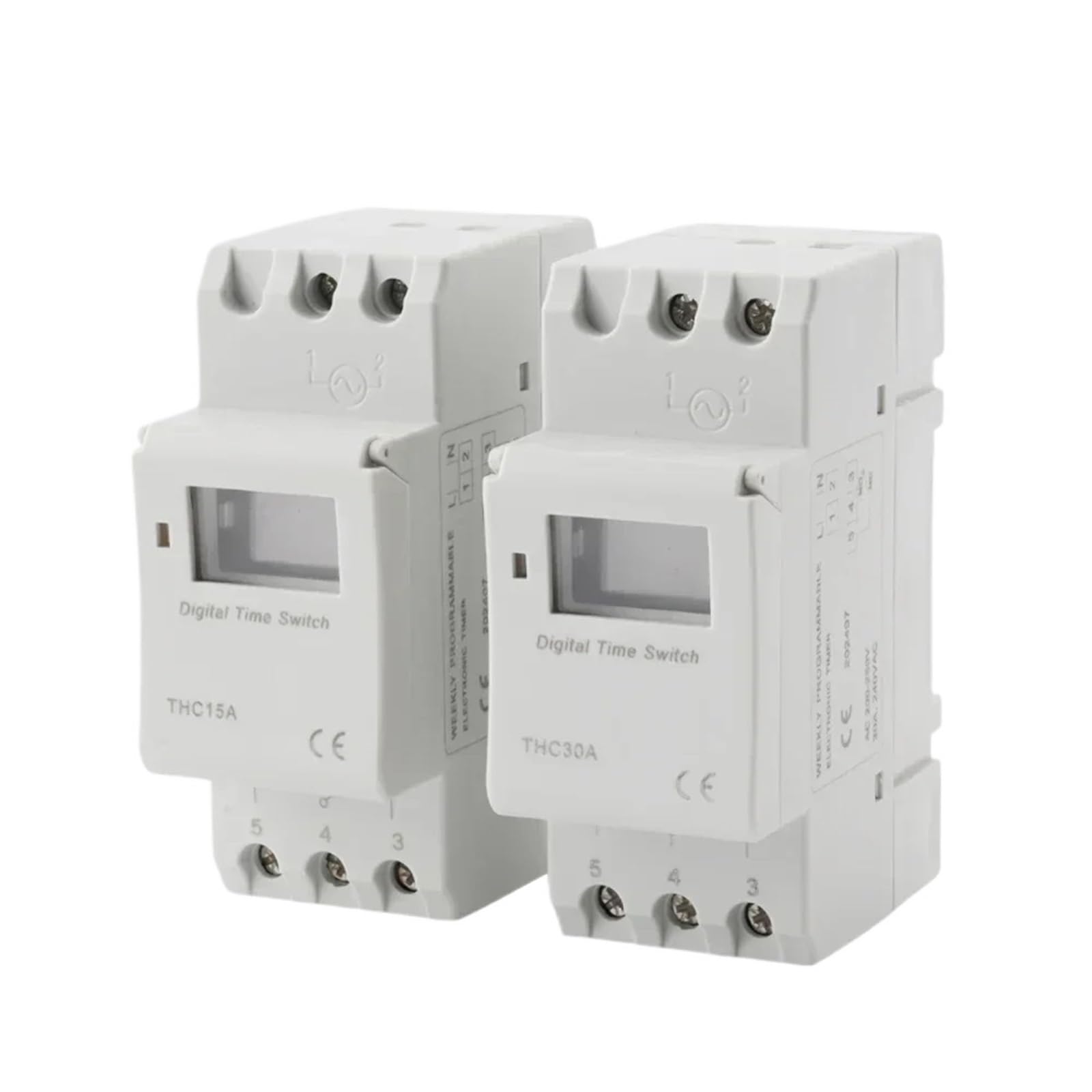 Szyna DIN THC30A THC15A Programowalny elektryczny cyfrowy przełącznik czasu Relay Weekly Day Hour Minute Control DC 12 V 24 V AC 220V (30A, 24 V AC DC)