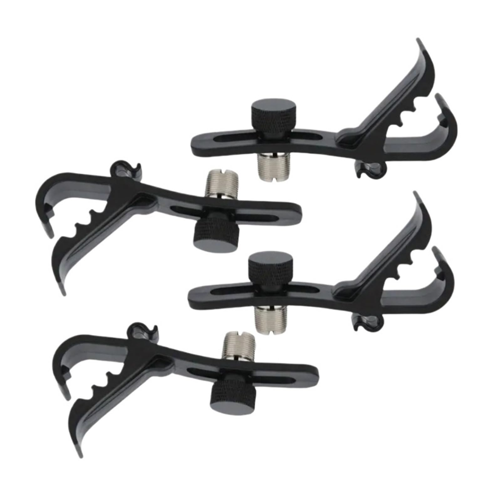 Wjiayao 4Pcs Drum Microphone Clips 1/2/ Drum Microphone Clip, Mount,Adjustable Shockproof Mic Clamp Holder Stand Rim(4Pcs)