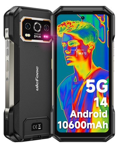 Ulefone Armor 27T Pro Téléphone Portable Incassable 5G, Caméra Thermique, 24Go+256Go 10600mAh Dimensity 6300 Android 15 Téléphone Débloqué, 64MP+50MP,...