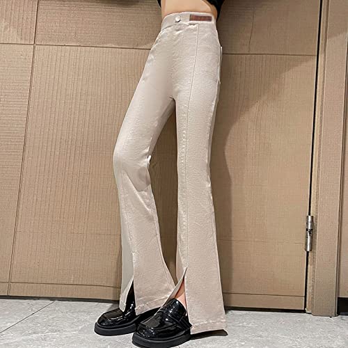 Girl's Black Flare Jeans Button Front Elastic High Waist Flare Bell Bottom Pants Kids Split Stretchy Jeans Pants2
