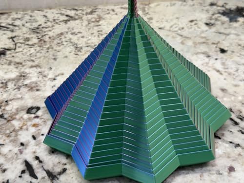 Image of Expanded Sensory Fidget Star with Handle - Visually Captivating and Satisfyingly Noisy! (Blue - Green - Purple, Extra Large)