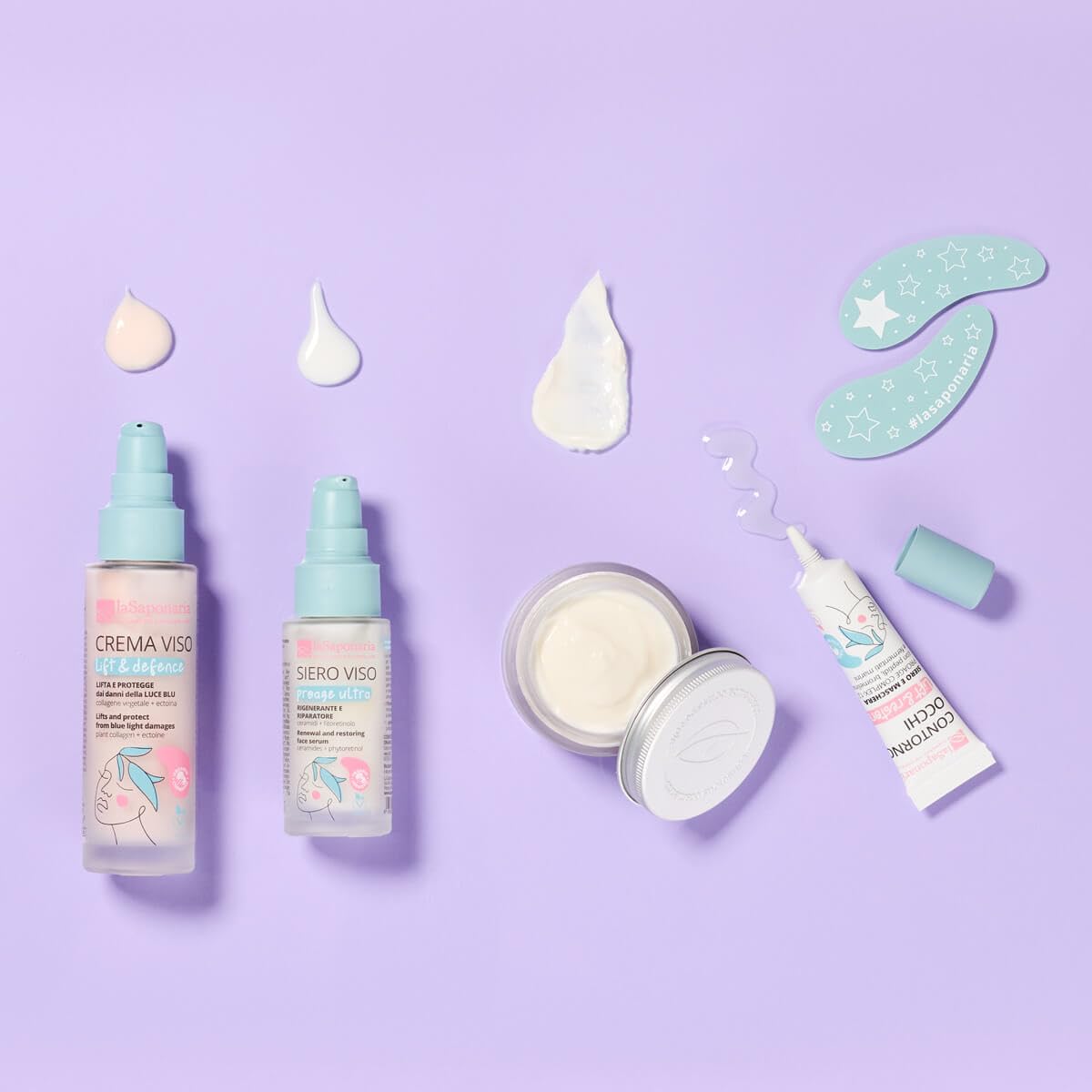 La Saponaria | Patch occhi riutilizzabili Eye Star, Patch occhi riutilizzabili in silicone, Contorno Occhi Liftato e Radioso, Potenzia l'Efficacia delle Creme Contorno Occhi