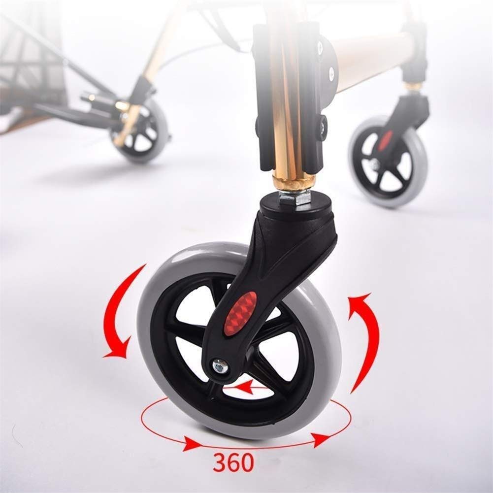 Rollator mit 4 Rädern, gepolstertem Sitz, feststellbaren Bremsen, ergonomischen Griffen und Einkaufskorb, für ältere Menschen mit eingeschränkter Mobilität