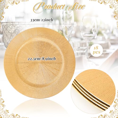 Hoemwarm JOLAUVFJ8625 18 Pcs Gold Chargers For Dinner Plates,13 Inch Golden Charger Plates thumb #1
