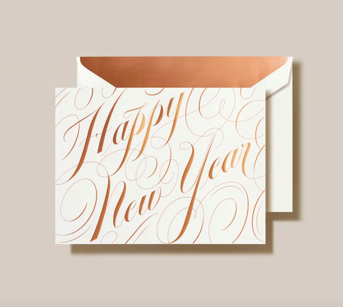 Crane & Co. Happy New Year Script Holiday Card