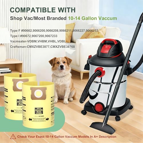 Image of 12 Pack 10-14 Gallon Vacuum Bags For Shop Vac Bags