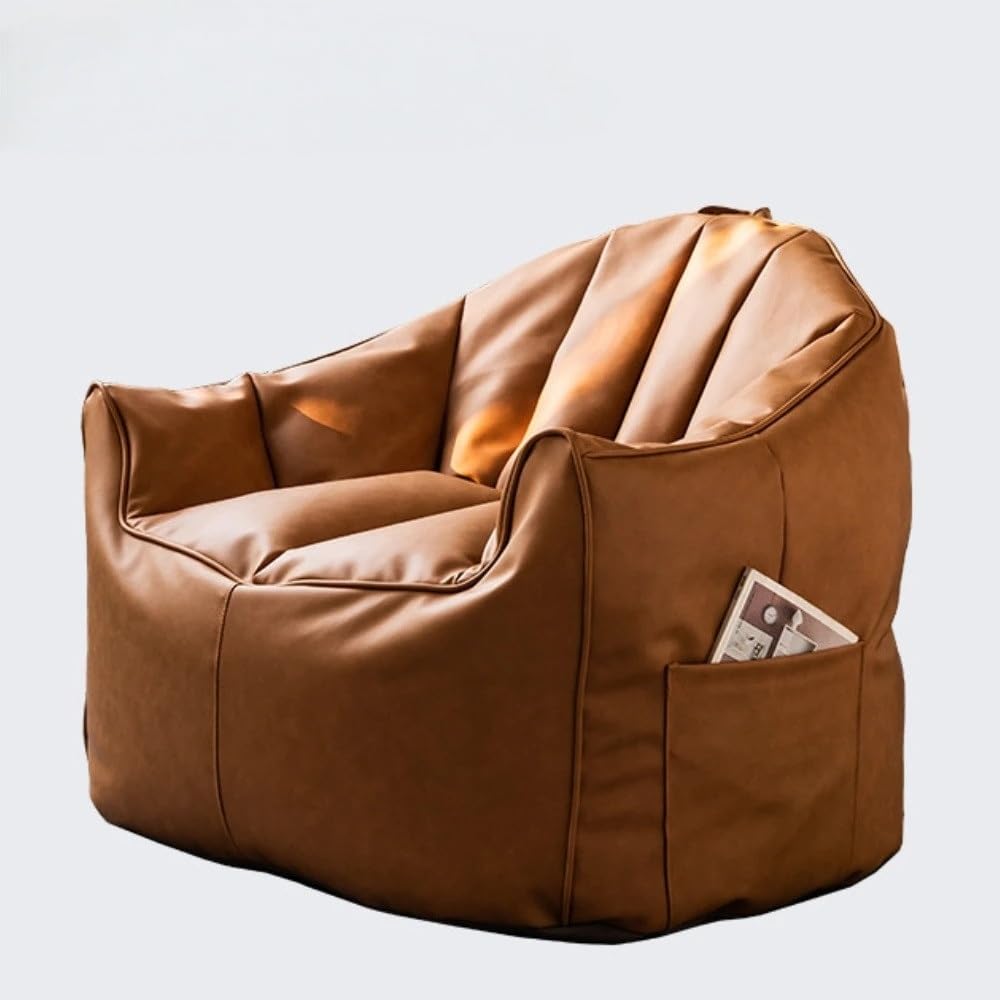 Puf con reposabrazos, sofá de piso de piel sintética para adultos y adolescentes, ideal para sala de estar, dormitorio o dormitorio
