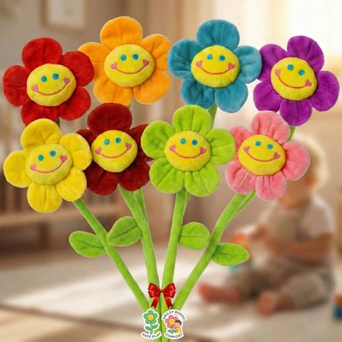 Tplay Flower Plush Stuffed for Toddlers: Bendable 0-Poke Encased Stems - Safe Play Girl...
