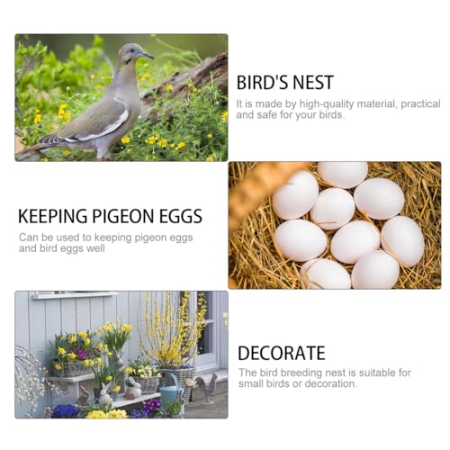 Image of POPETPOP 10 Pcs Bird Nesting Pads: Breathable Natural Coconut Fiber Pigeon Nest Mats - Warm Comfortable Bird Eggs Mat for Parakeet Hatching - Pigeon Breeding Accessories