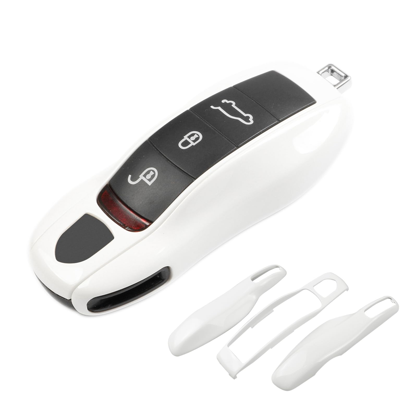 Pearl White Key Fob Cover Compatible with Porsche Key Shell Key Fob Shell Replacement Compatible with Porsche Cayenne Panamera 911 718 Macan Boxster Cayman Old Style