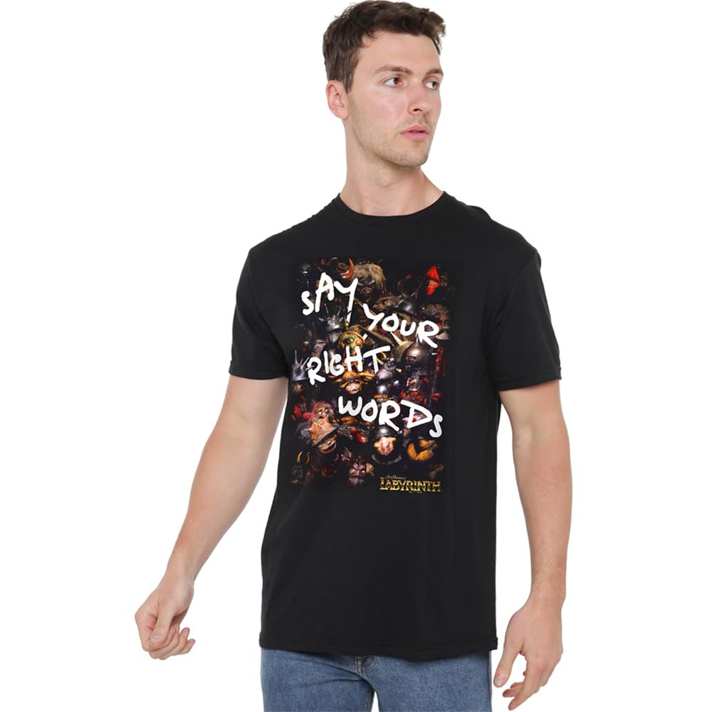 Labyrinth Right Words Unisex T Shirt, Black, Large