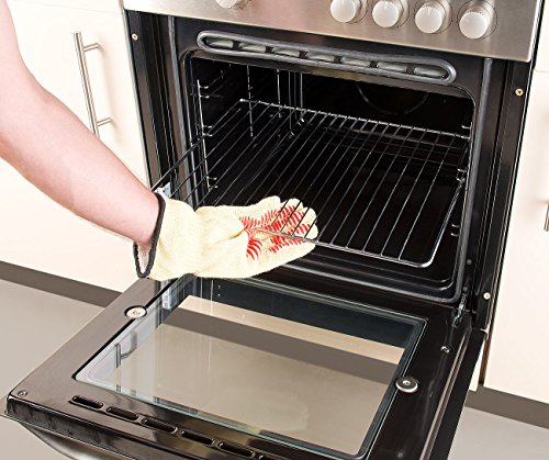 Foto von Rosenstein & Söhne Arbeitshandschuhe: 2er-Set Sicherheits-Handschuh, Hitze- & Schnittschutz, Antirutsch-Pads (Hitzehandschuh, Küchenhandschuh, Kettensäge)