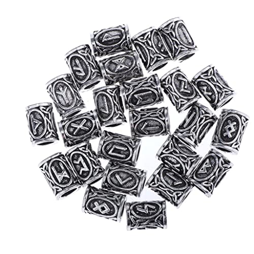 SM SunniMix 24/pacote Vikings Barba Miçangas Miçangas Celtas Pingentes, 13x10mm, Prata