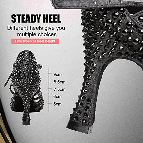 AOQUNFS Women's Rhinestones Latin Dance Shoes Ballroom Salsa Performance Professional Practice Dancing Shoes4