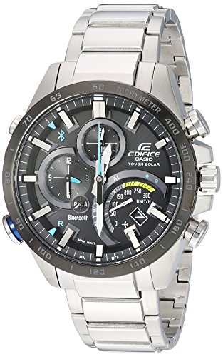 Casio Men s Edifice Connected Stainless Steel Quartz Watch with Stainless-Steel Strap, Silver, 14 (Model: EQB-501XDB-1ACF)