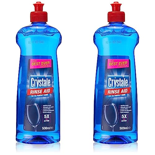 Crystale Total Action Dishwasher Rinse Aid, Streak Free Formula, 500 ml (Pack of 2)