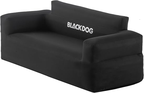 BLACKDOG Camping Inflatable Sofa Built-in Rechargeable Pump Loveseat Couch | Rechargeable Pump Blow Up, 660lbs Heavy Duty, USB-C rechargeable, Water-repellent, Stain-resistant, Tear-resistant