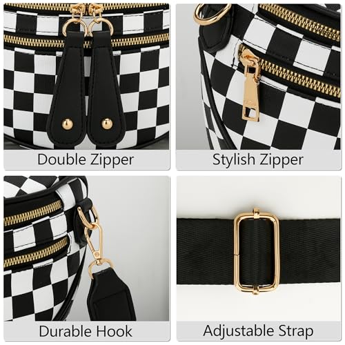 Image of KKXIU Crossbody Sling Bag for Women Trendy Fanny Pack Vegan Leather Chest Bag | Trendy