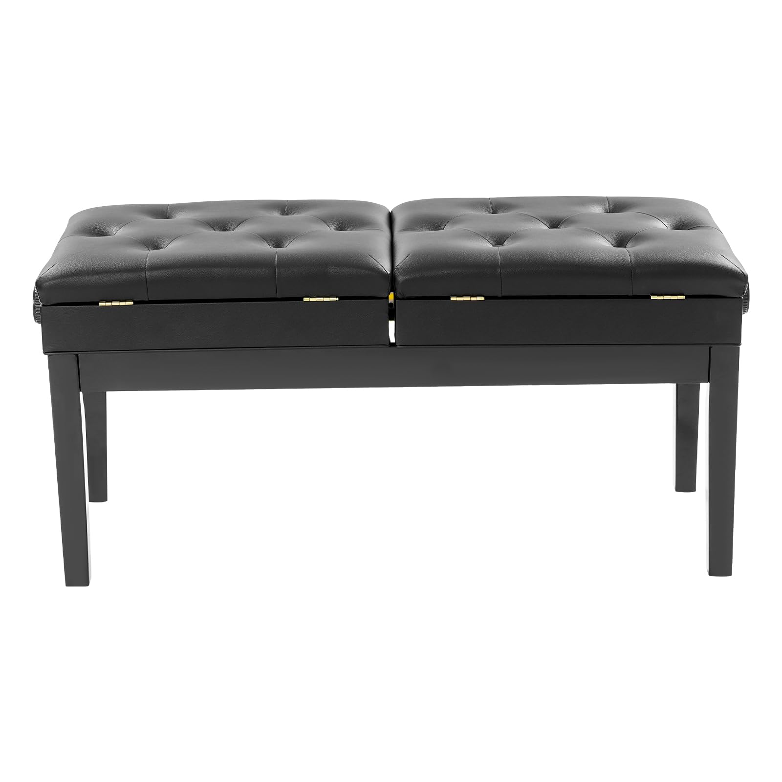 Banco de piano ajustable de dos plazas, con espacio de almacenamiento integrado para profesores de música y jugadores dúos, asiento de 108 x 39 cm, construcción estable, capacidad de carga de