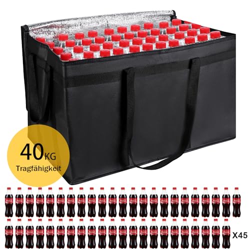 musbus Kühltasche sehr hitzebeständig isoliert für hält Lebensmittel warm Catering-Therma für Doordash Catering Kühltaschen CateringTherma graue Pizza schwarz 外1