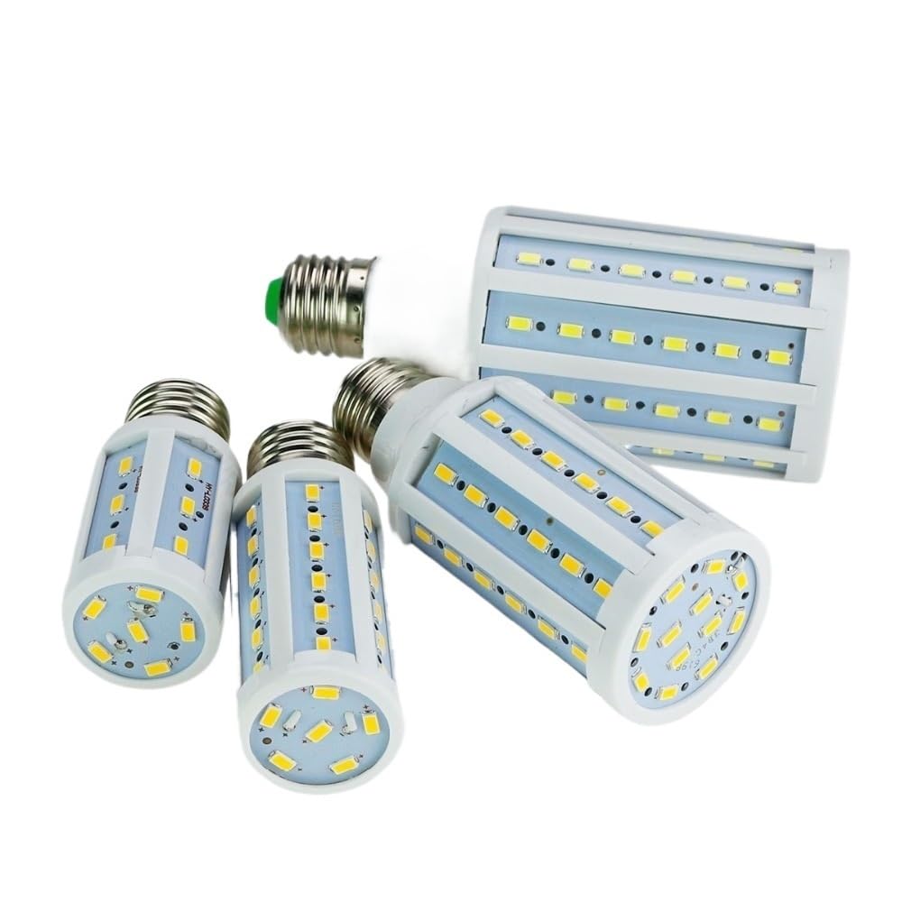 1fortunate Confezione da 10 lampadine a diodi LED E27 AC220V SMD5730 Faretto a diodi LED senza sfarfallio(Warm White,50W)