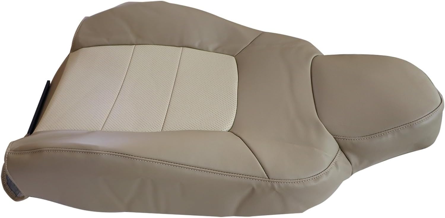 NLQR Front Driver or Passenger Side Top Back Replacement Seat Cover Tan Microfiber Leather Compatible with Ford Expedition 2003 2004 2005 2006