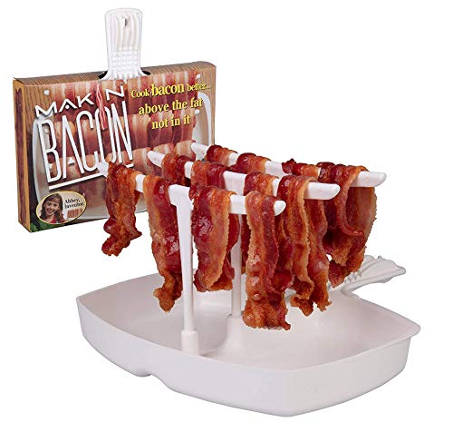 Comparison: Best Bacon Cooker For Microwave 4 The Original Makin Bacon Microwave Bacon Dish - Makes Crispy Bacon in Minutes - Simple, Quick, and Easy to Use - Reduces Fat Content for a Healthier Meal - Molded in The USA