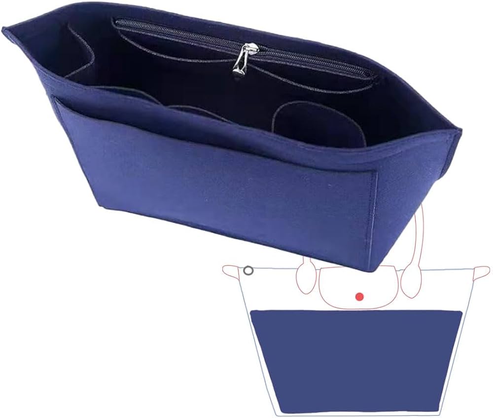 ロンシャン紺色+インナーバック バッグインバッグ ロンシャン対応 ロンシャンLONGCHAMP 水筒