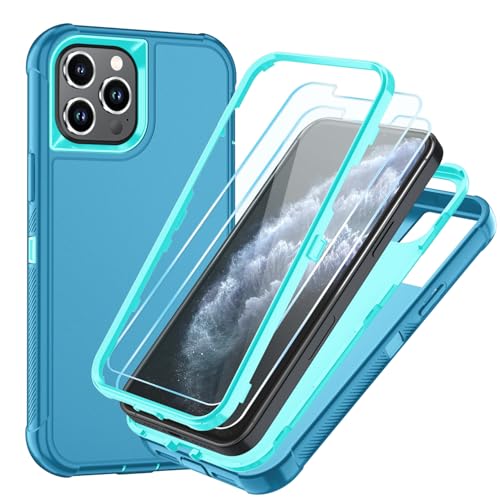 Image of SunStory Compatible with iPhone 11 Pro Case with HD Screen Protector, 3-Layer Heavy Duty Full-Body Cover,3 in 1 Hybrid Protective Case for iPhone 11 Pro 5.8 inch,LakeSkyBlue