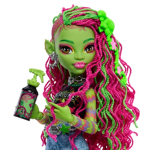 Monster High Venus McFlytrap Poupée avec chat Chewlian et accessoires tels qu’un sac à dos un carnet des encas et bien plus encore HRP81 - vue 3