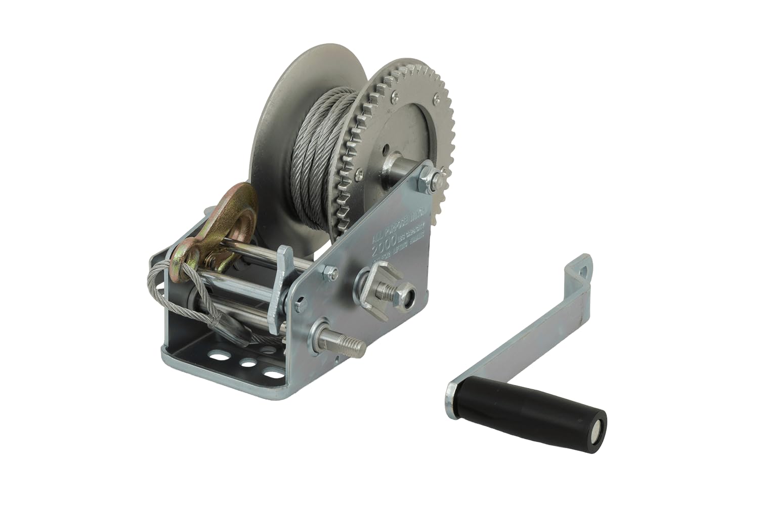 Knott Argano Manuale a Fune da 900 kg per Rimorchio, Verricello con Cavo d'Acciaio e Gancio per Carico Barche, Quad e Attrezzature, Modello 6X0017.008