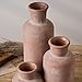 LUKA Ceramic Rustic Farmhouse Vase,Terracotta Vases for Decor,Vase Set of 3,Vases for Your Bedroom,Office,Living Room,Fireplace,Bookshelf Decor,Housewarming 10+7.5+5 Inch