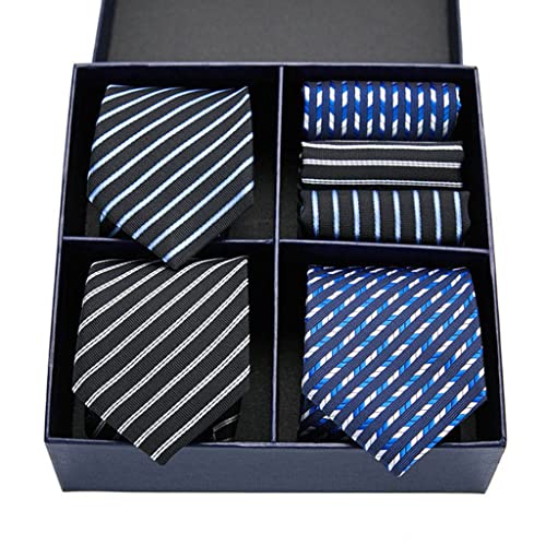 Set de corbatas de seda con pañuelo y estuche para hombre