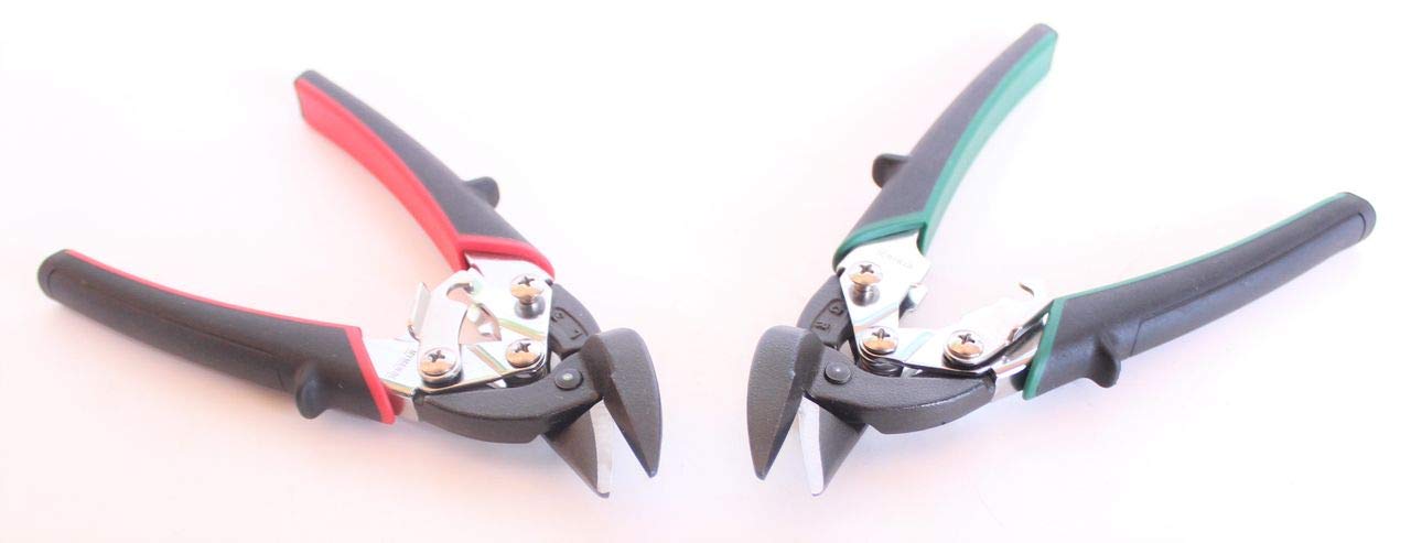1 Par Mini Figuren-Blechschere Tijeras Curvas Círculo Corte de Chapa Corre a Través De