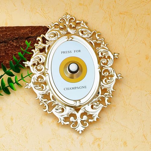 HOKZYHOUSE Botões de pressão, botão decorativo de campainha de porta, tema champanhe, estilo europeu