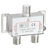 Cmple 2-Way Splitter 2050MHz F-Type 2.05Ghz 2 Way Coaxial Cable Splitter (RG6 Splitter, Coaxial...