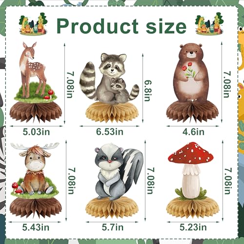 Image of Woodland Animals Baby Shower Decorations Welcome Baby Banners Woodland Hanging Swirls Honeycomb Centerpieces Forest Animals Party Decorations for Birthday Gender Reveal Party Decor
