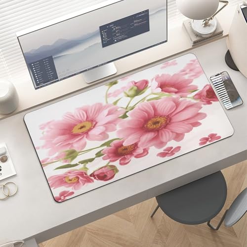 Alfombrilla de Escritorio Rosa con Flores, Antideslizante Grande miniatura 6
