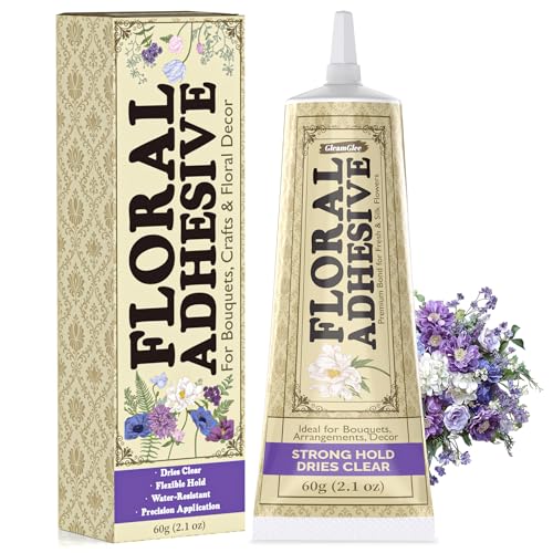 Floral Adhesive 2.1 Oz Clear Waterproof Liquid Flower Glue for Fresh Flowers Fast-Drying Flexible Glue for Floral Arrangements Corsages Bouquets Florist & Craft Projects