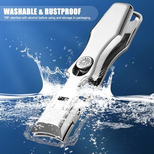 Miniatura 2 de Cortaúñas alemán para hombres, uñas gruesas, cortaúñas grandes y anchas para hombres y mujeres, de acero inoxidable ultra afilado, antisalpicaduras,