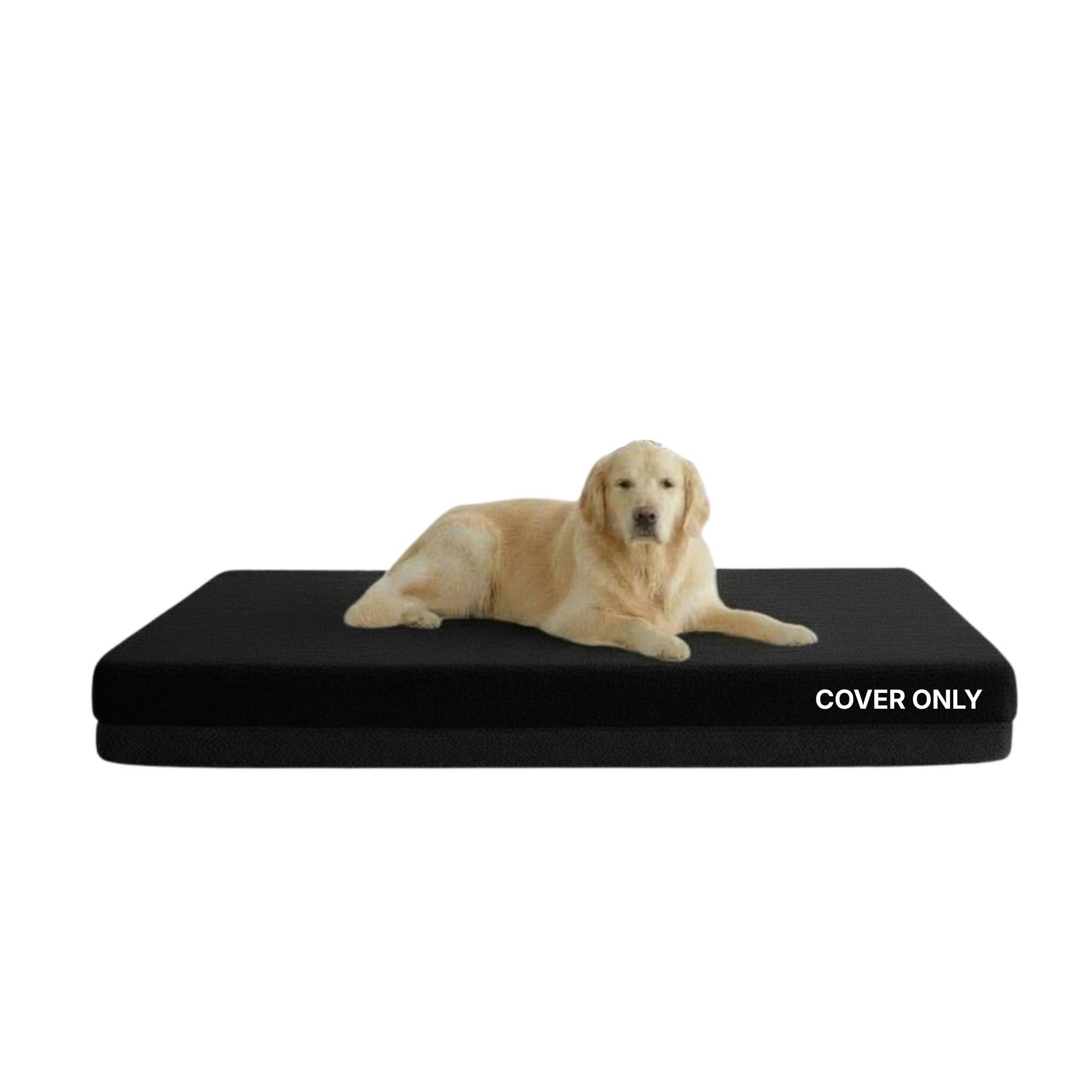 Kosiproducts Waterproof Dog Bed Mattress Non Slip Removable Washable Anti Pill Fleece Fabric Cover Only Black, To Fit 150cm x 90cm x 10cm โ image 1