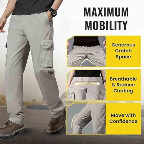 Adorlina Flex Cargo Pants for Men, FlexRover - Ultra Comfort Flex Fit Multi-Pocket Durable2
